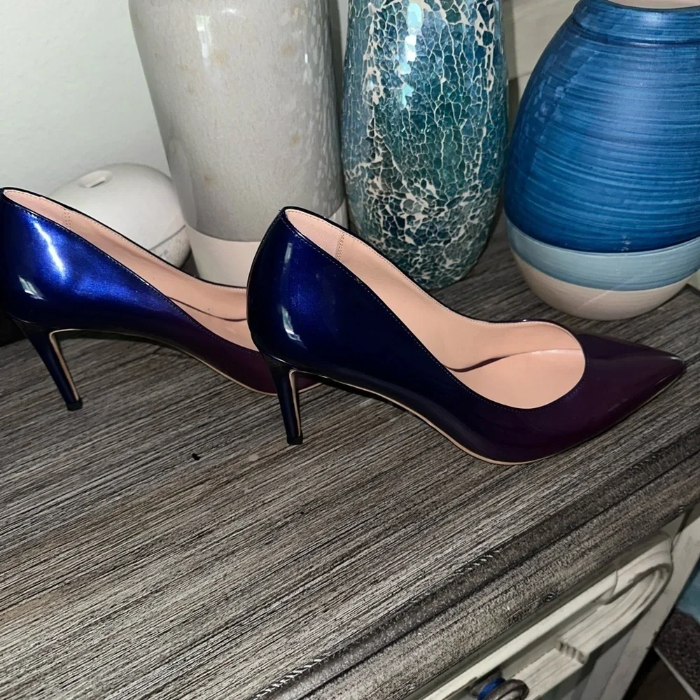 Sophisticated Purple Heels with Glossy Finish